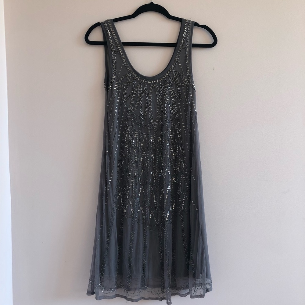 Gatsby 20s gray sequin/beaded dress Halloween